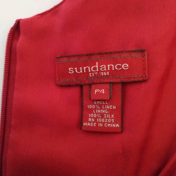 COPY - Sundance red dress linen / silk size P4 - Picture 10 of 13